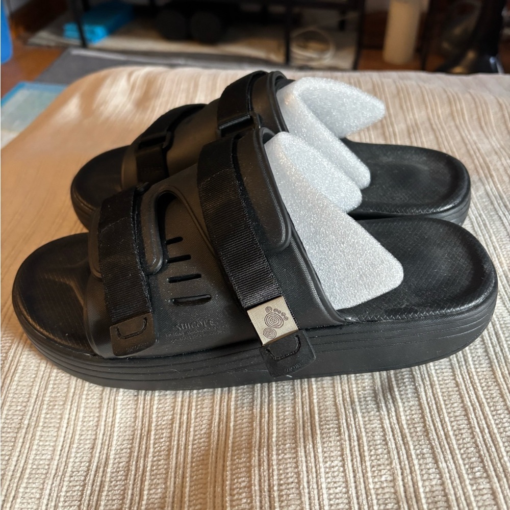 New Mens unisex Suicoke Black Slide Sandals